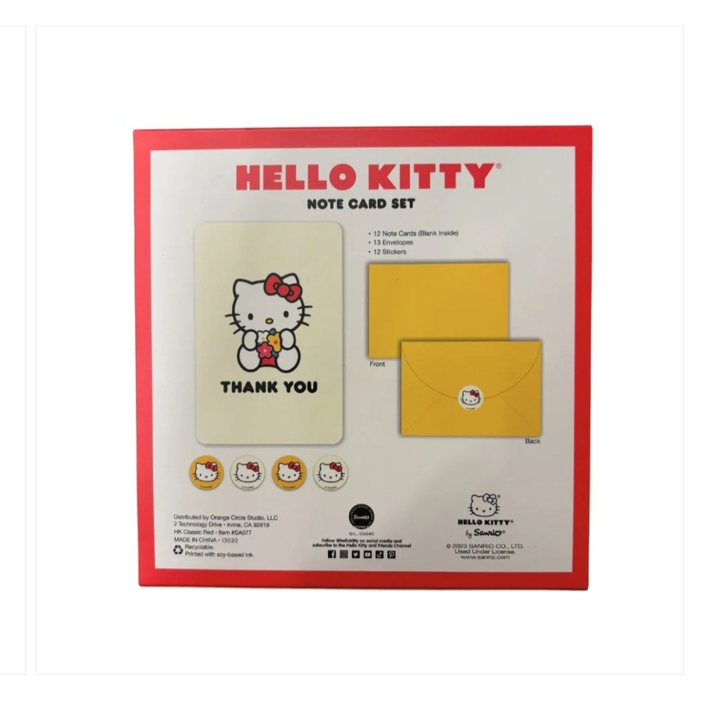 Sanrio Hello Kitty Thank You Card Set Box - Red/Yellow Or Blue/Pink, NIB - Picture 7 of 7